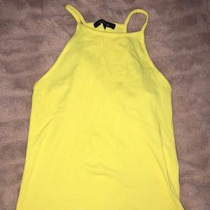 Yellow Ribbed Tank Top